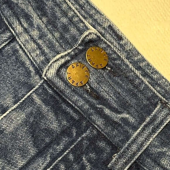 Apiece Apart Merida Denim Shorts Button Fly Navy Wash Size 0 EUC - Picture 7 of 16